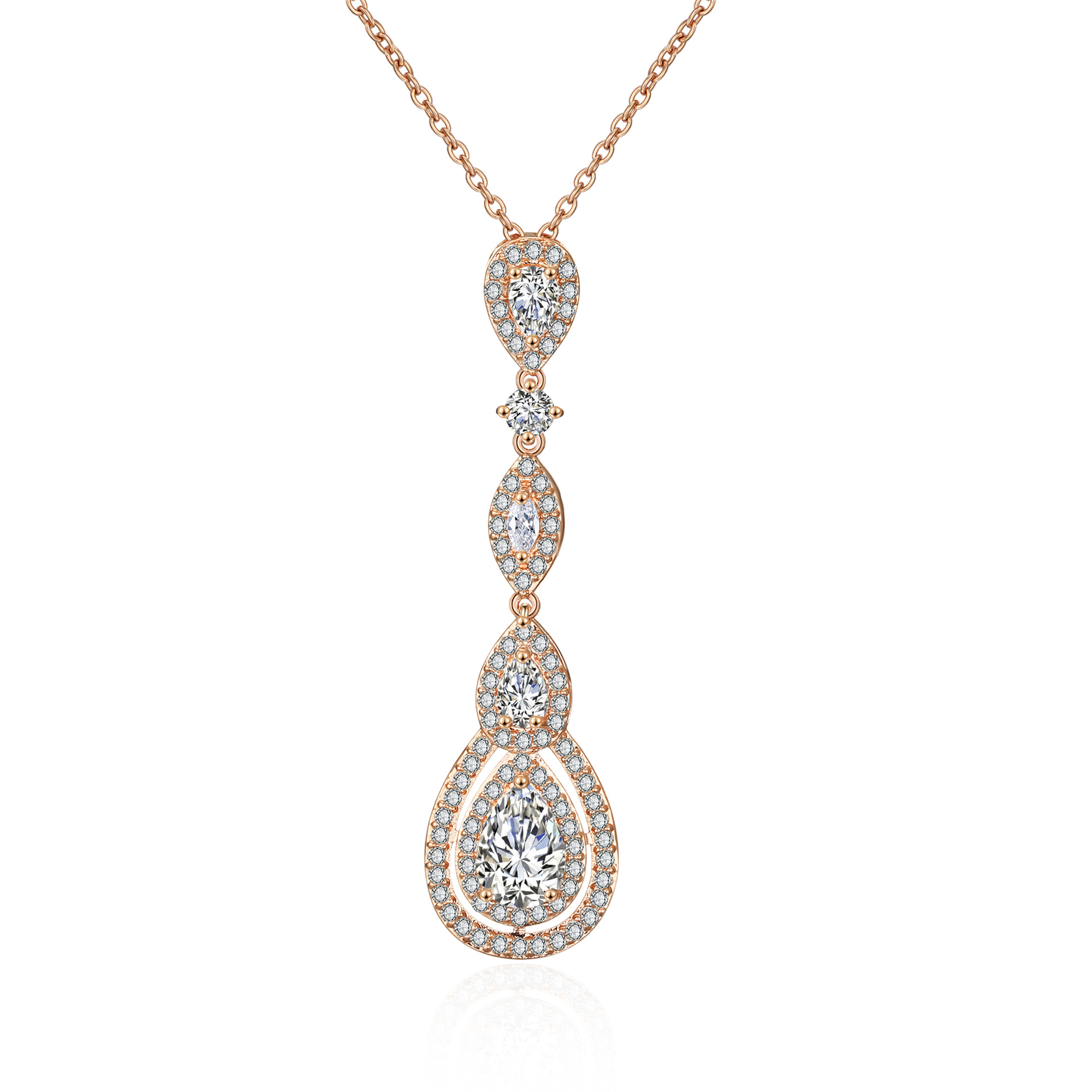 Necklace rose gold color plated