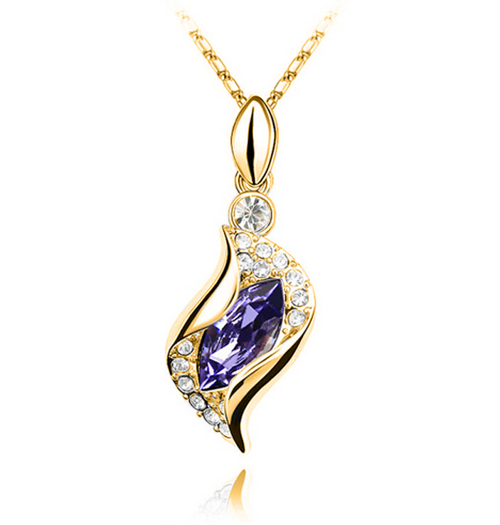Gold deep purple necklace