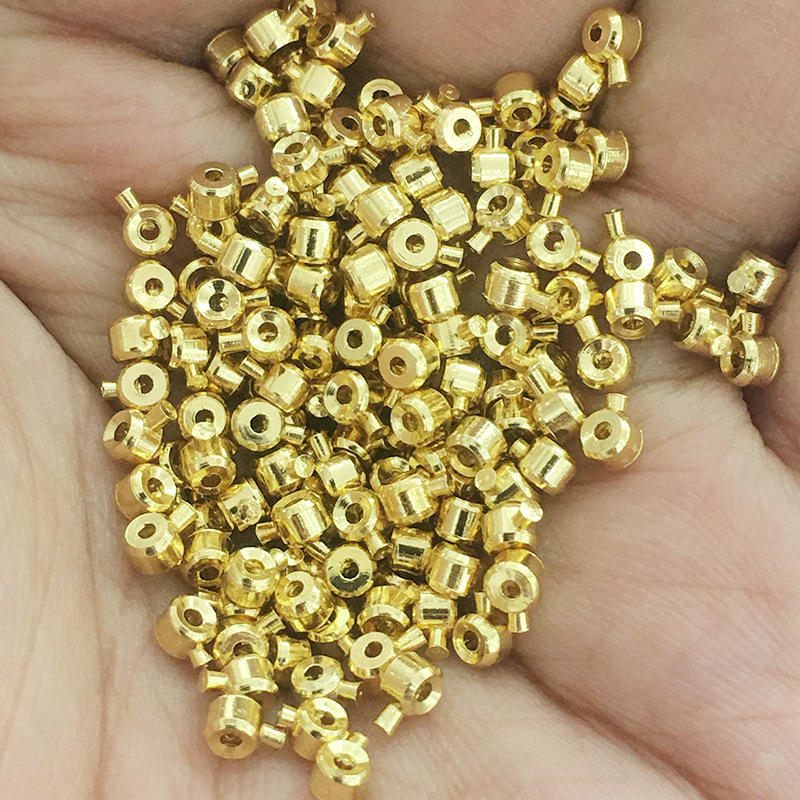 B48 Cylinder 0.8 hole 18k real gold