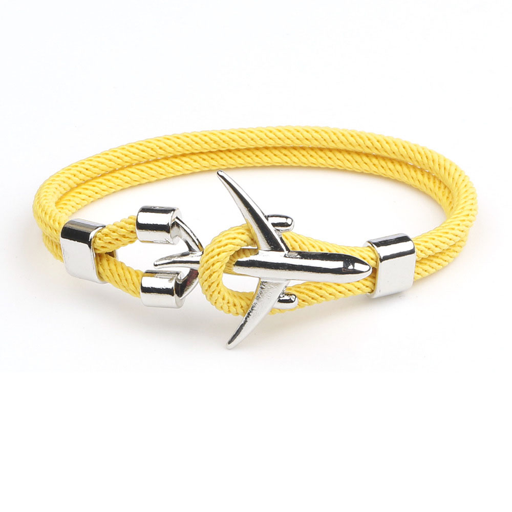 Silver double-hole yellow string