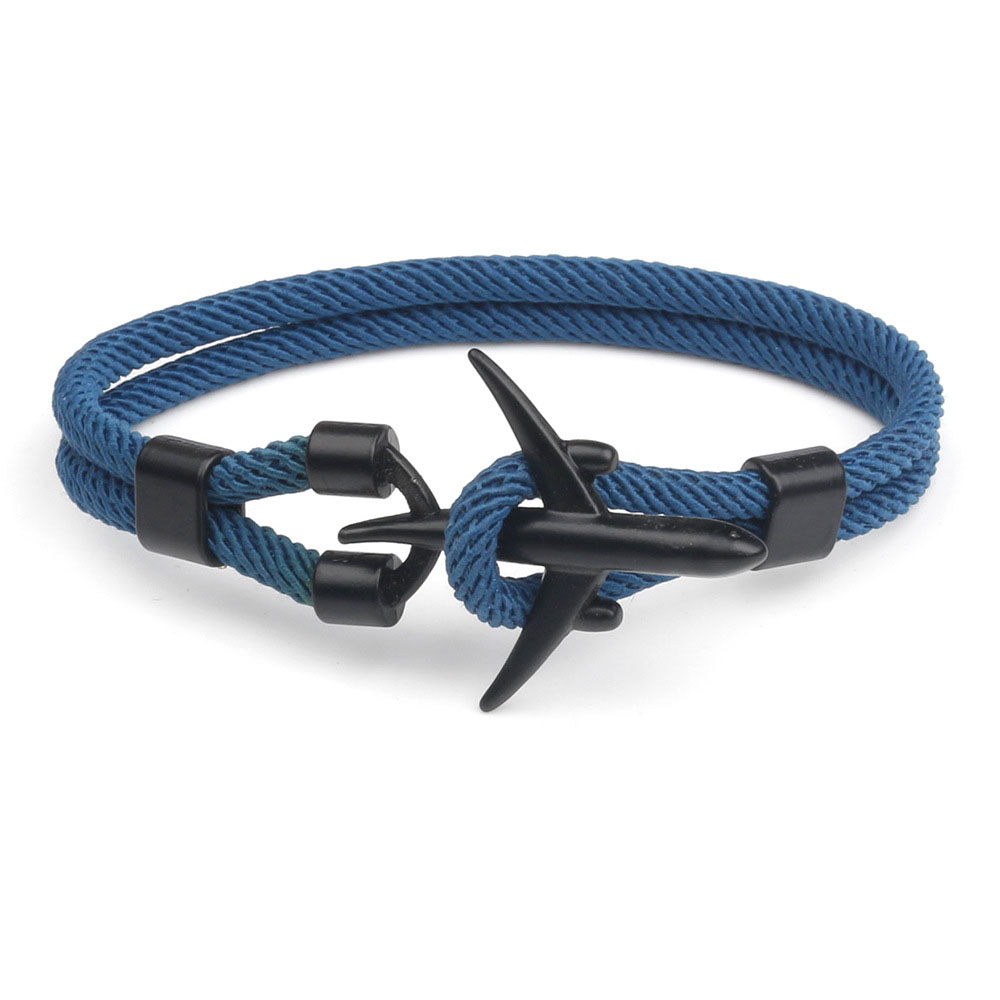 Black double-hole blue-green rope