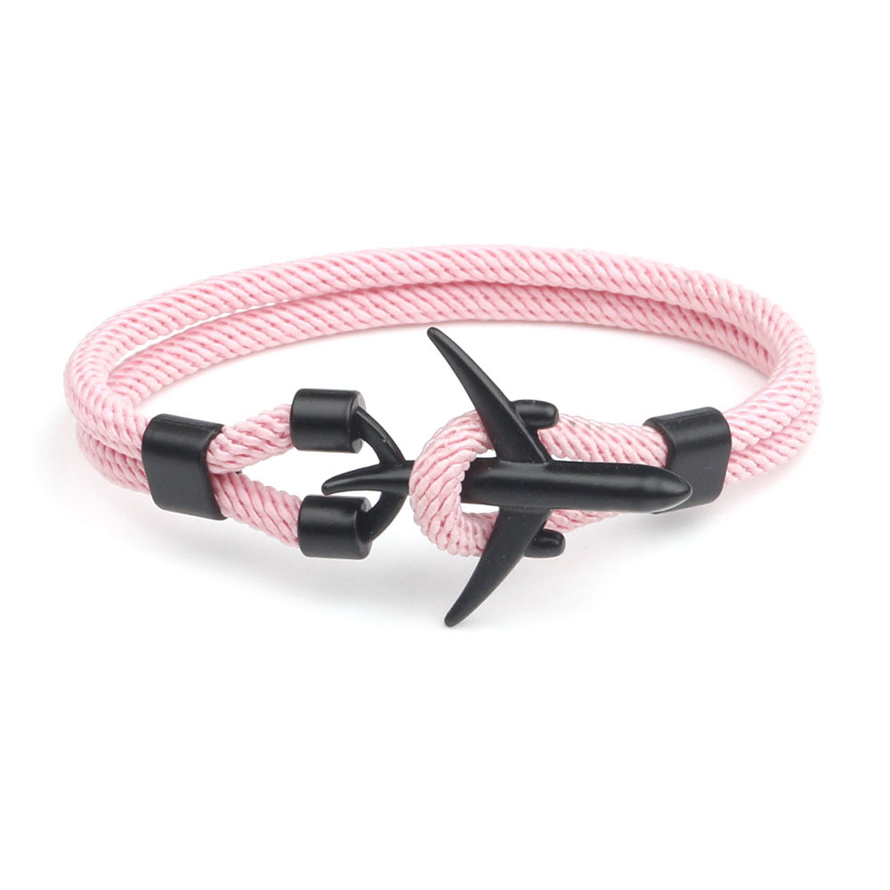 3:Black Double-hole pink string