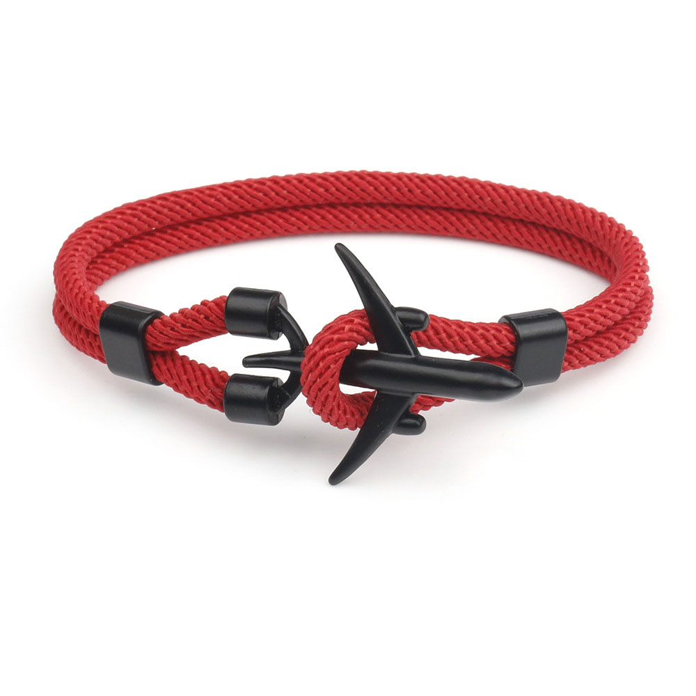 7:Black double-hole red cord
