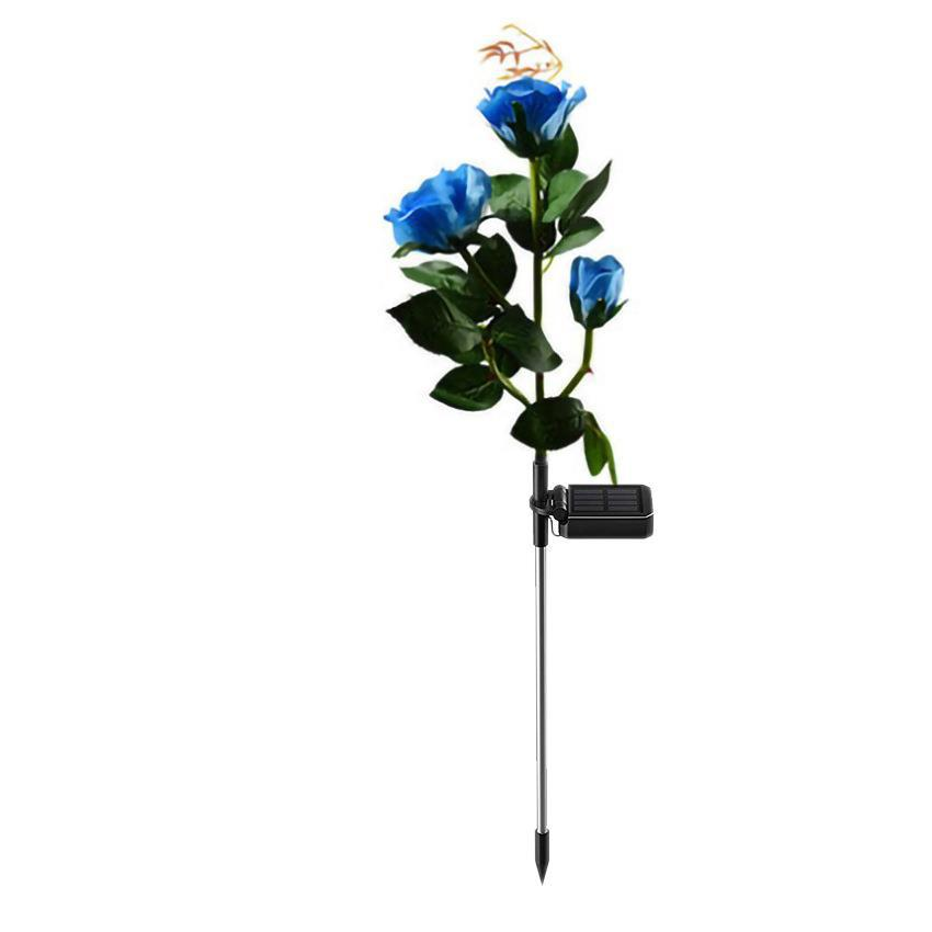 Three blue roses