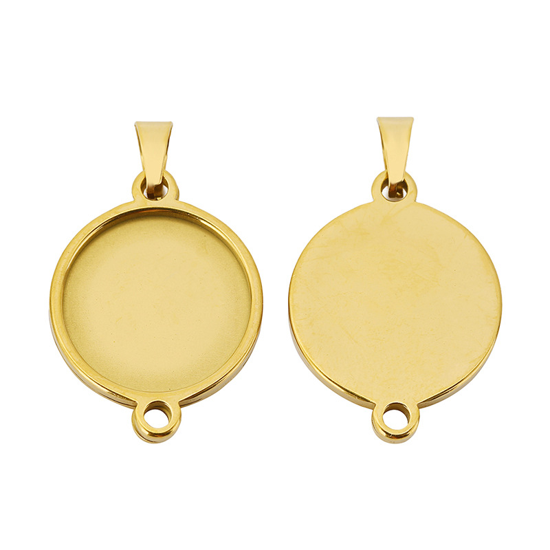 Gold round double hanging-inside 15mm