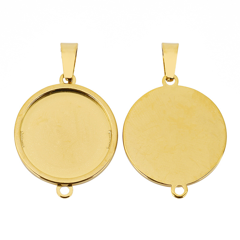 Gold round double hanging-20mm inside