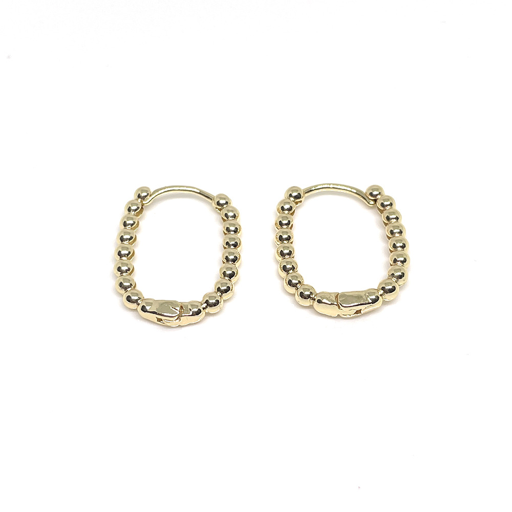 3:14k gold-wrapped oval earrings