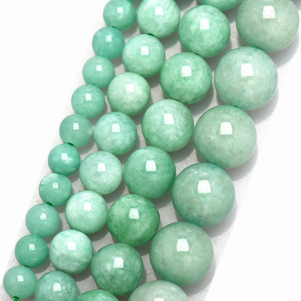 Green Myanmar jade 6mm