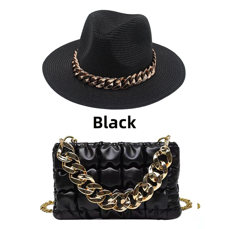 black hat and bag