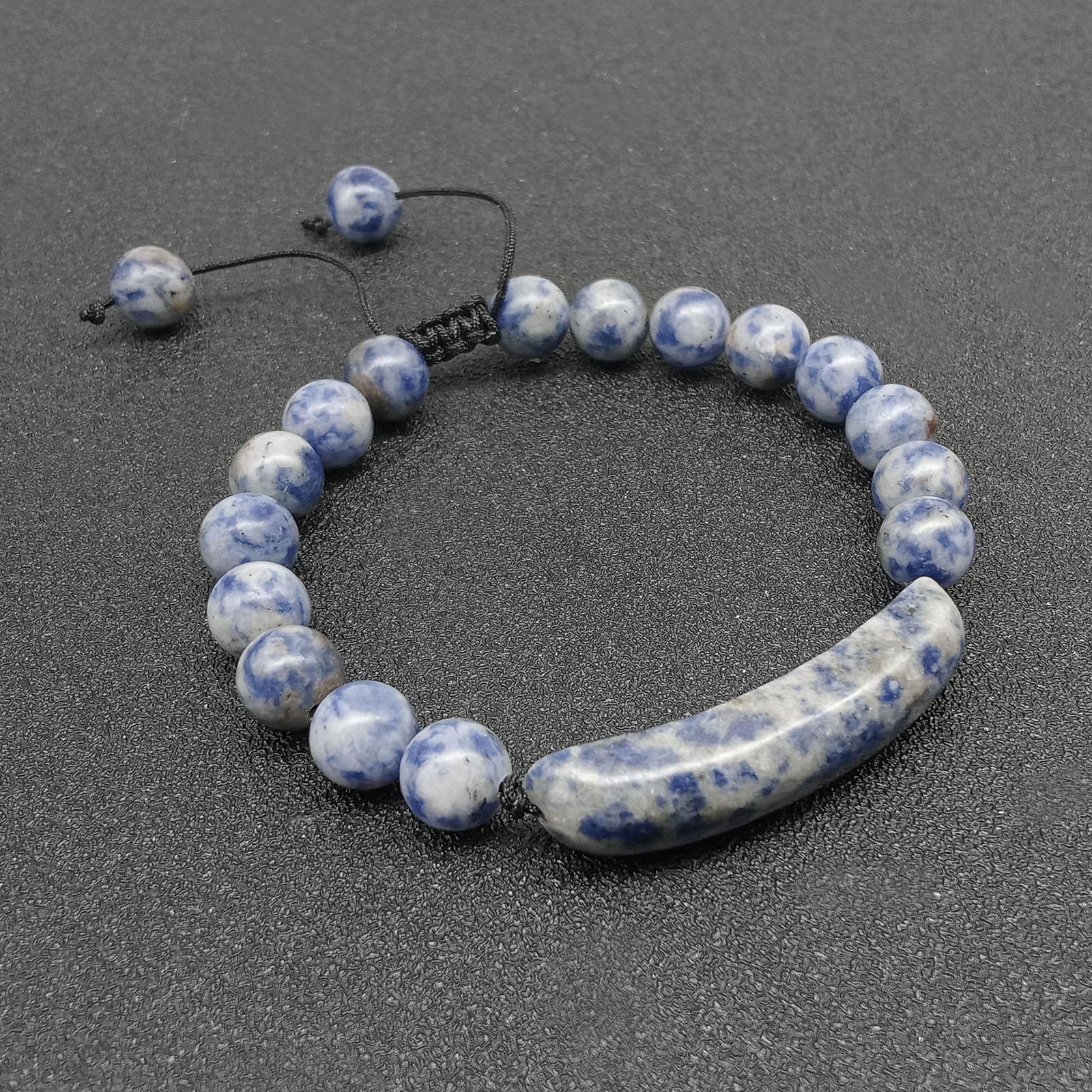 1:White Dot Blue [Black Rope] Bracelet