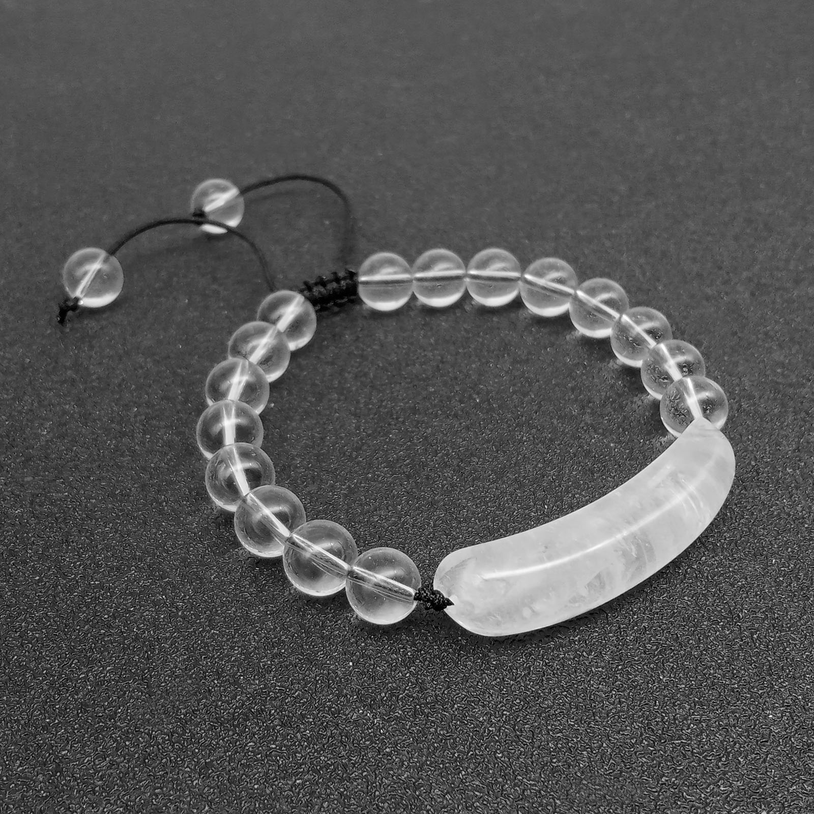 3:White Crystal [Black Rope] Bracelet