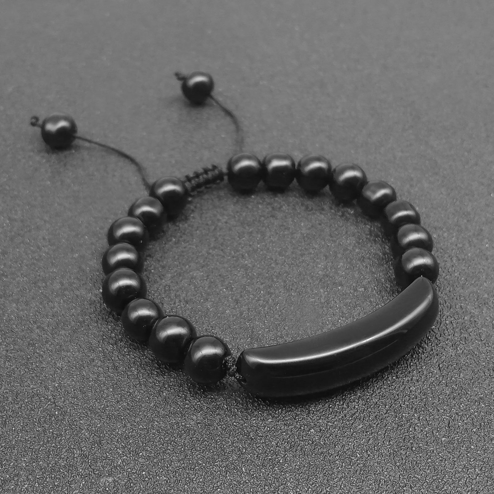 13:Black Agate [Black Rope] Bracelet