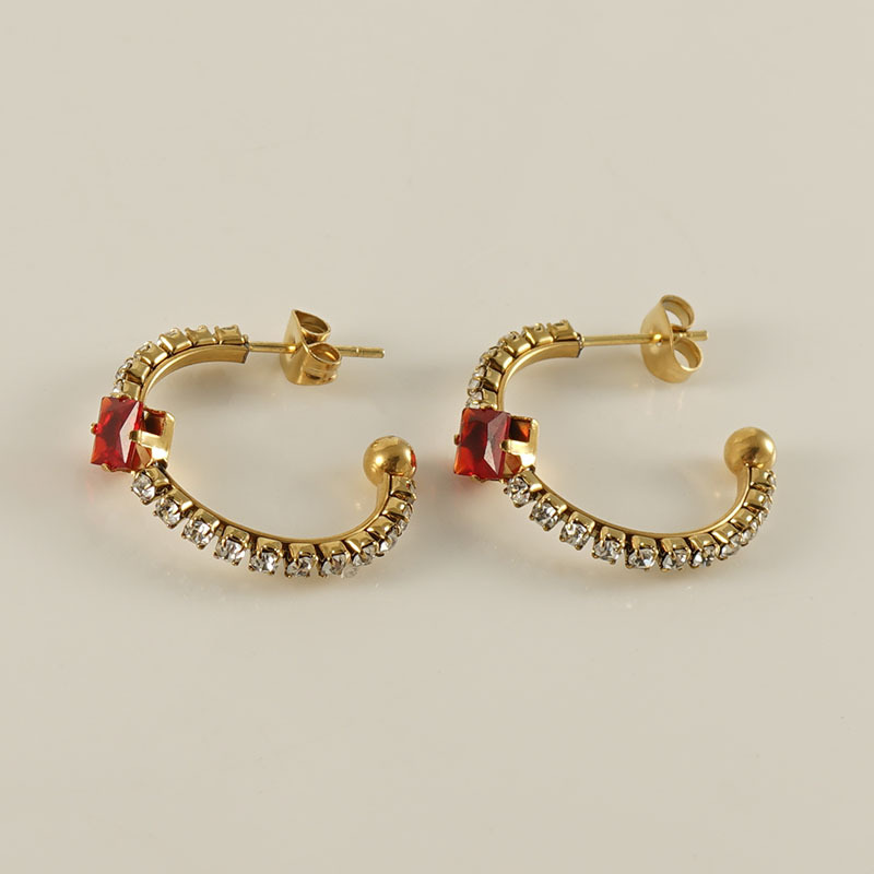 Earrings, red