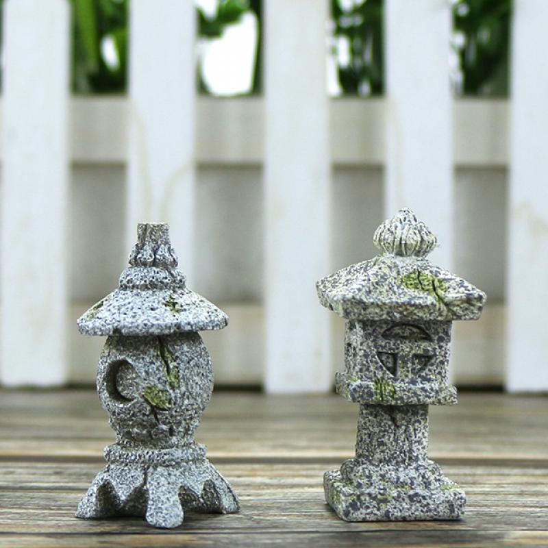 Round quadrilateral small stone tower pair 5x3x3cm