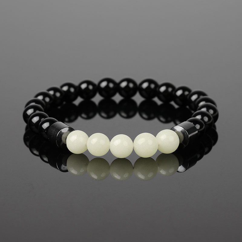 Polished black pearl luminous stone