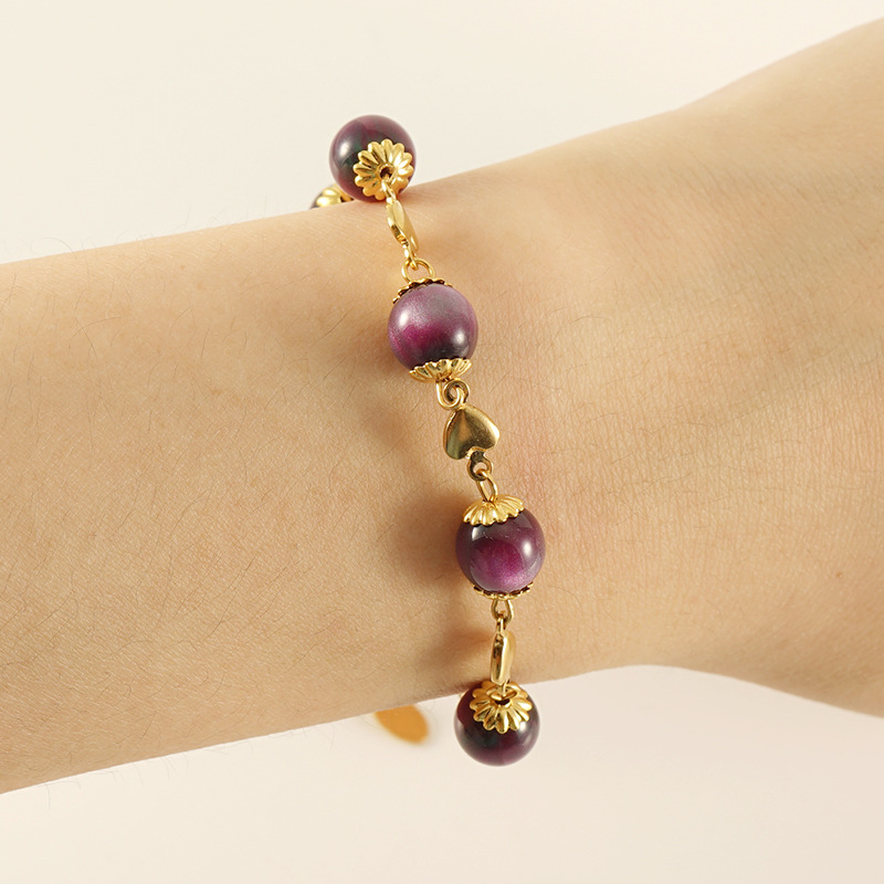 Pearl purple five beads