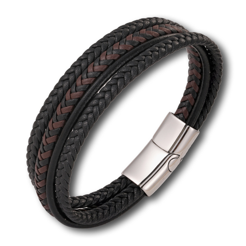 Brown and steel buckle