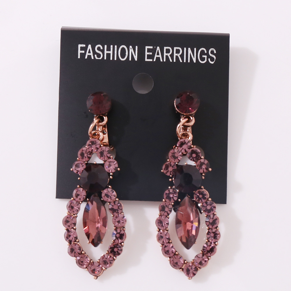 Ancient red copper and purple diamond ear clip
