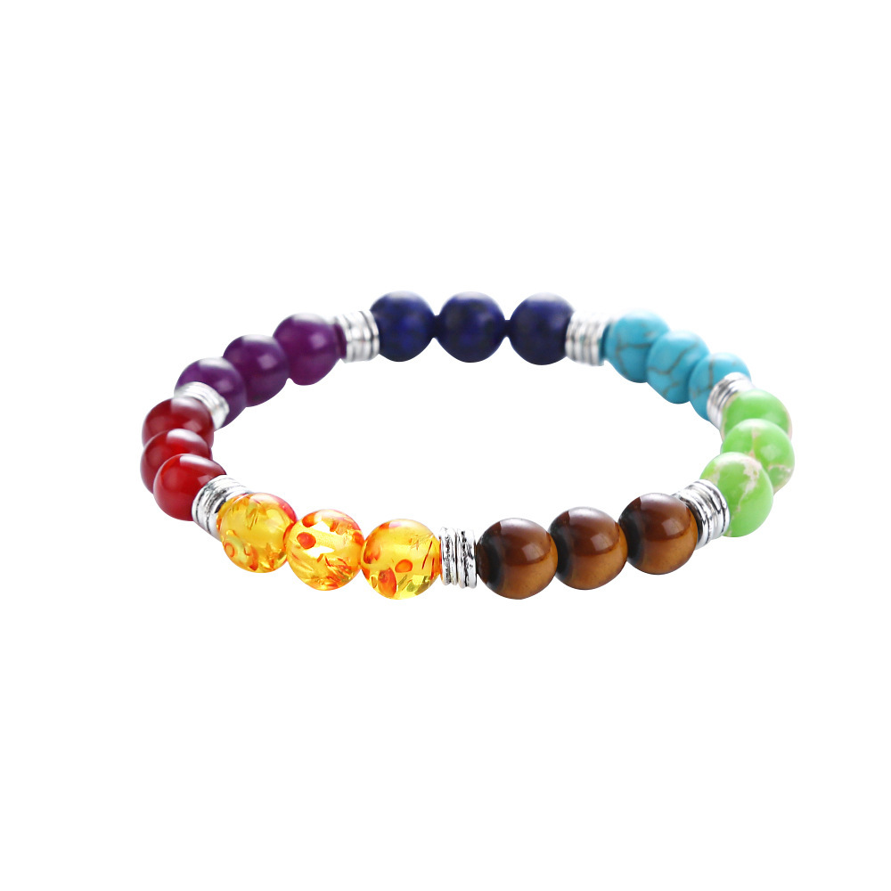 Three beads and colorful wheels