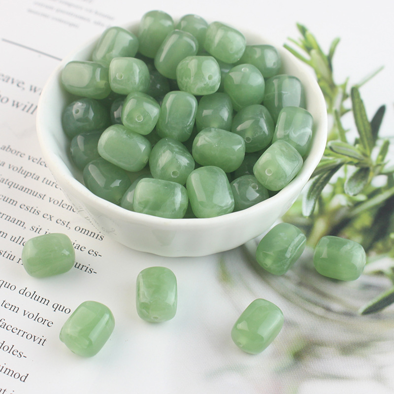 8*12mm green Dongling color square bead