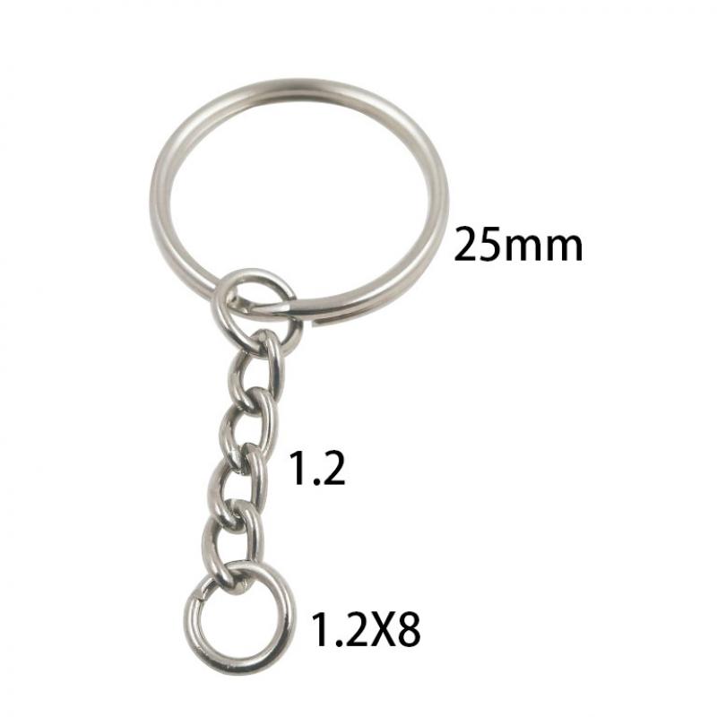 Nickel color 1.5X25mm aperture 4 knot button chain