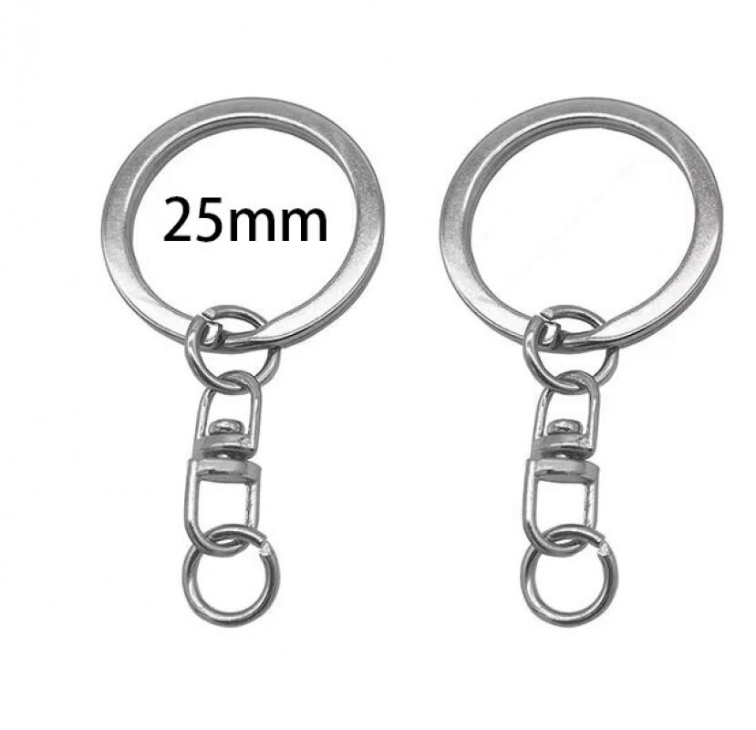 Silver 25mm flat ring center figure eight buckle