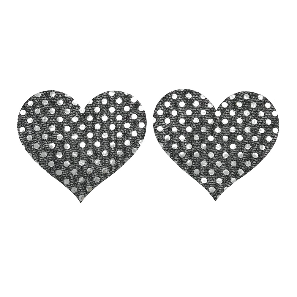 Black heart silver sequins