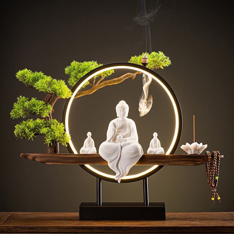 Welcome pine lamp ring decoration - Jade porcelain Tathagata