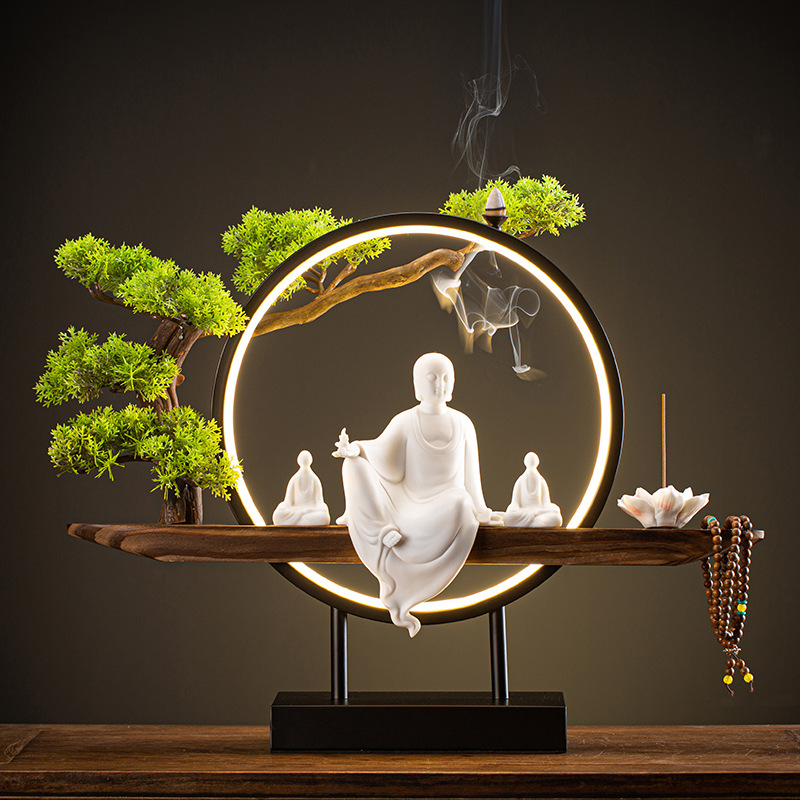7:Welcome pine lamp ring decoration - Jade porcelain king