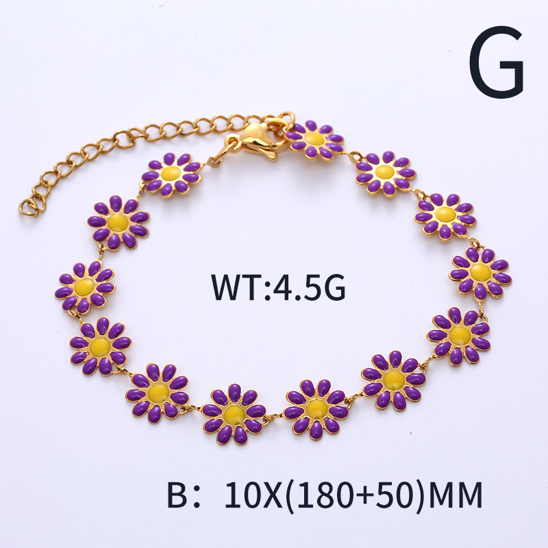 3:Gold, purple bracelet