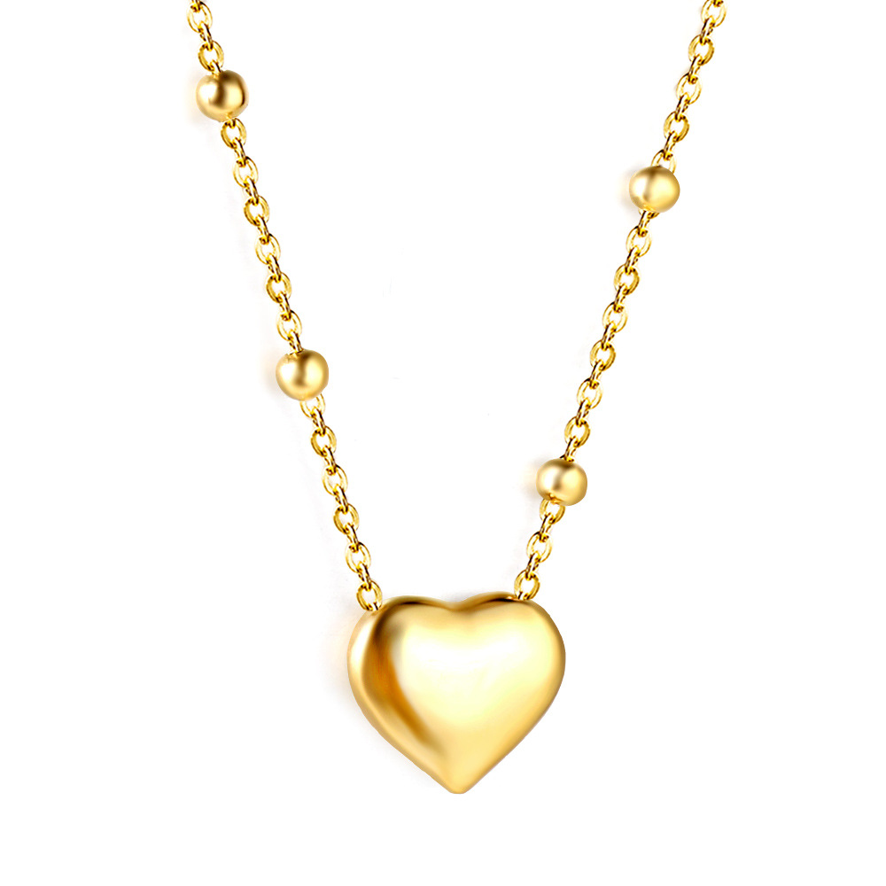 3:Heart pendant bead chain necklace