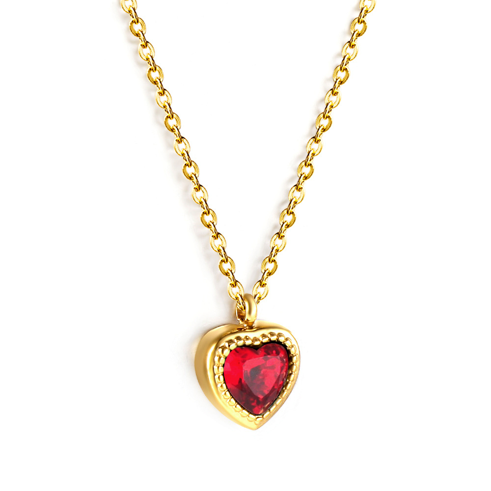 Red Diamond Heart Necklace