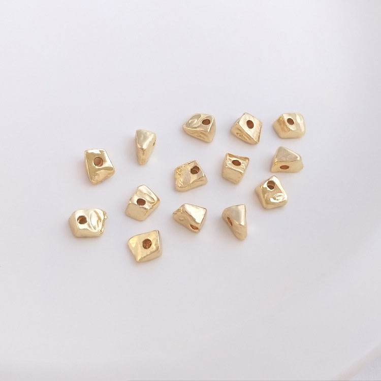 Special-shaped broken gold bead 6x4mm