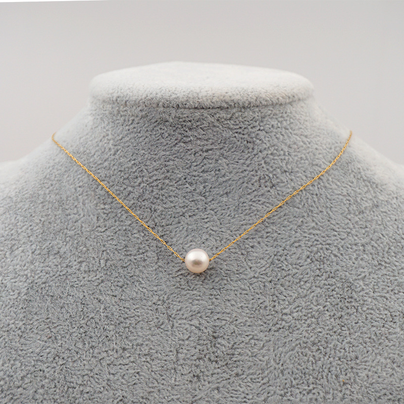 1:8MM single pearl necklace
