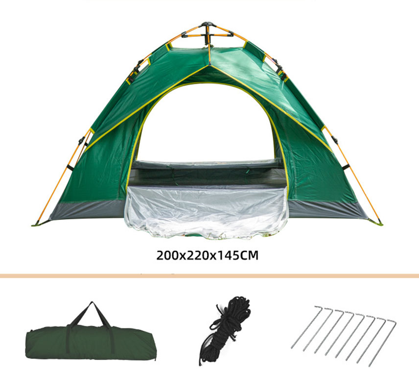 Green and green two windowless tent (3-4 persons)