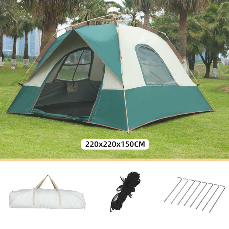 Black green rice white double spell field word window tent (4-6 people)