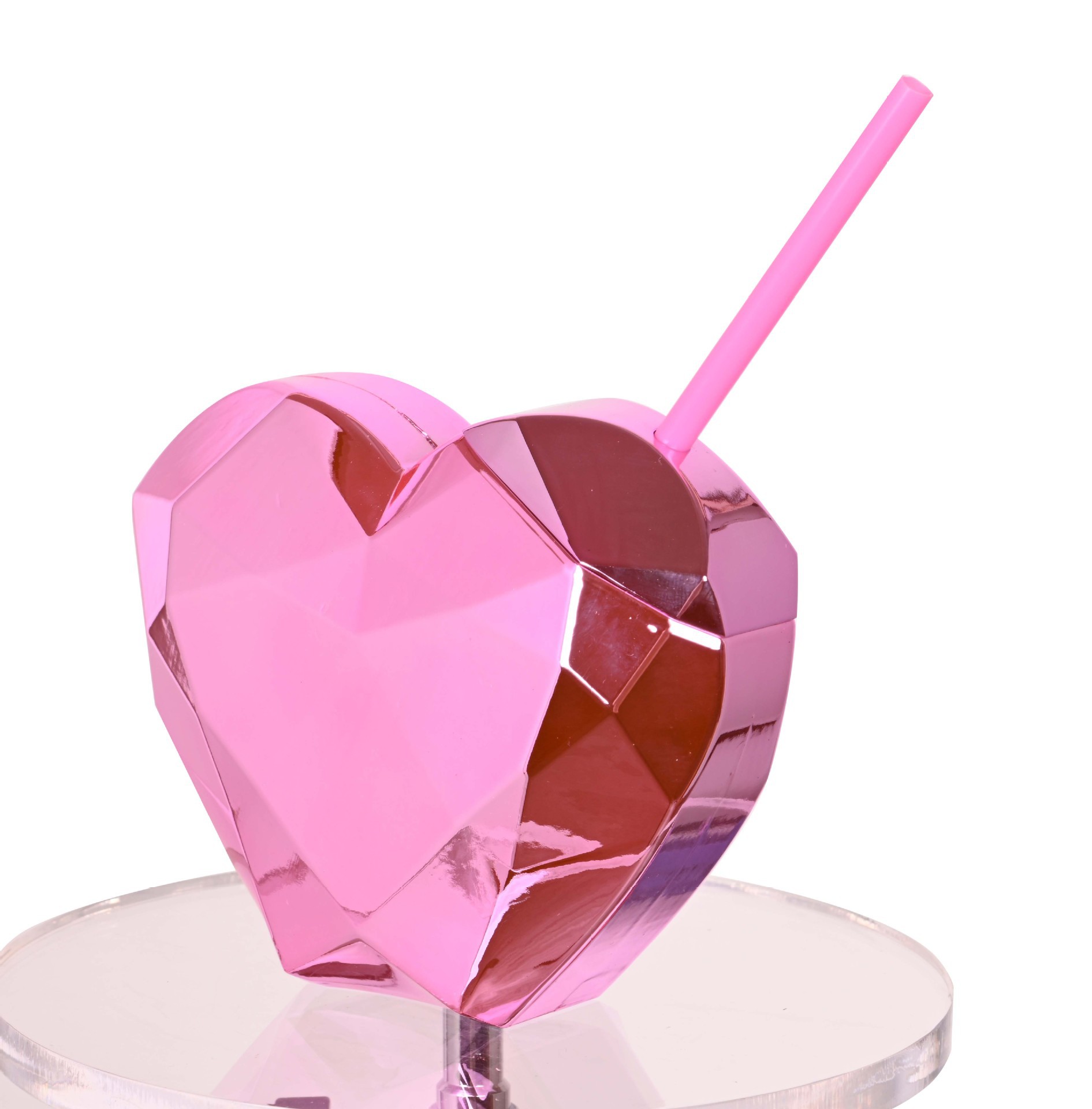 Pink (transparent straw)