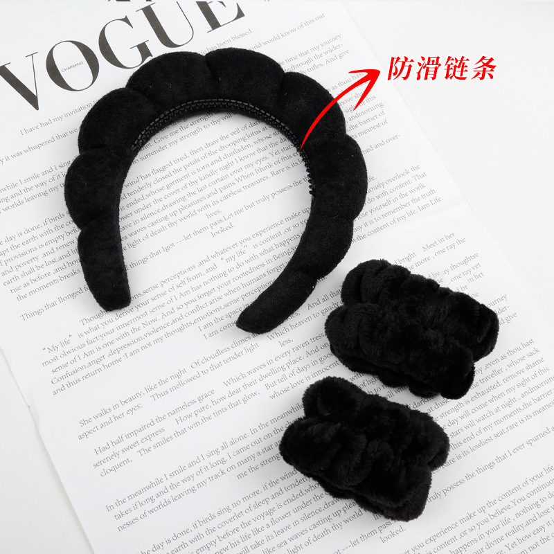 Non-slip towel velvet + Boutique wrist strap black