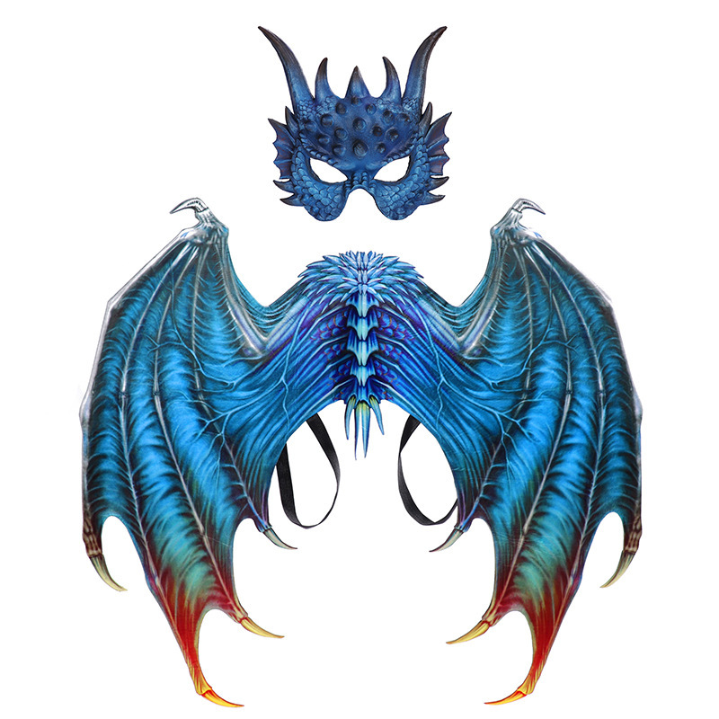 Blue dragon wing mask set
