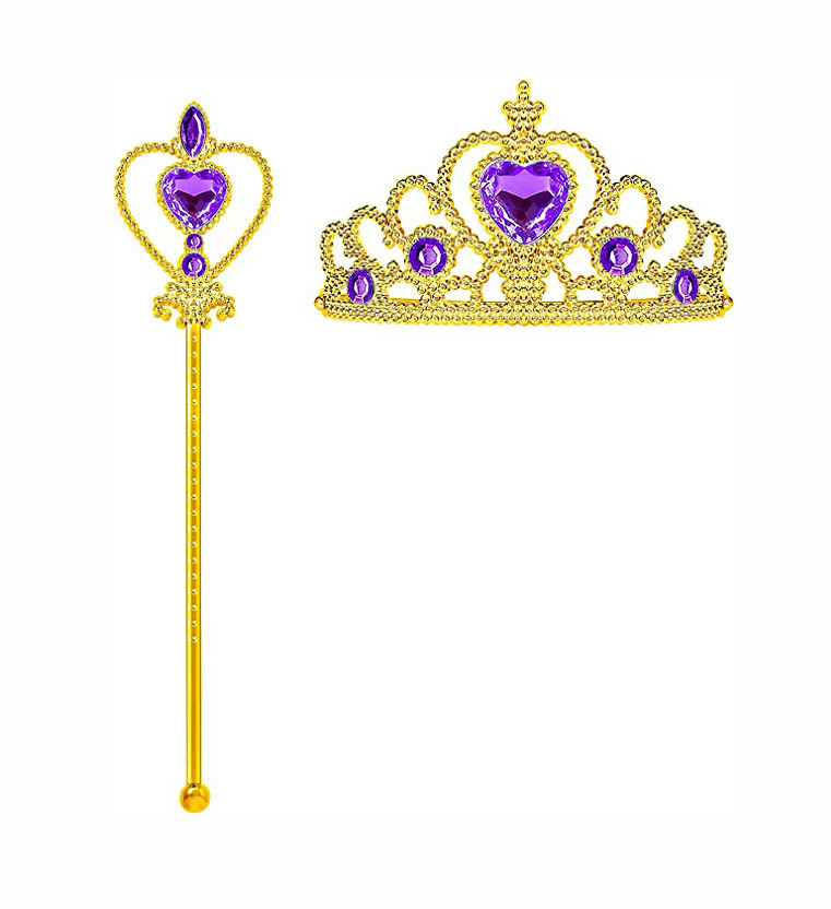 Purple crown with gold rim