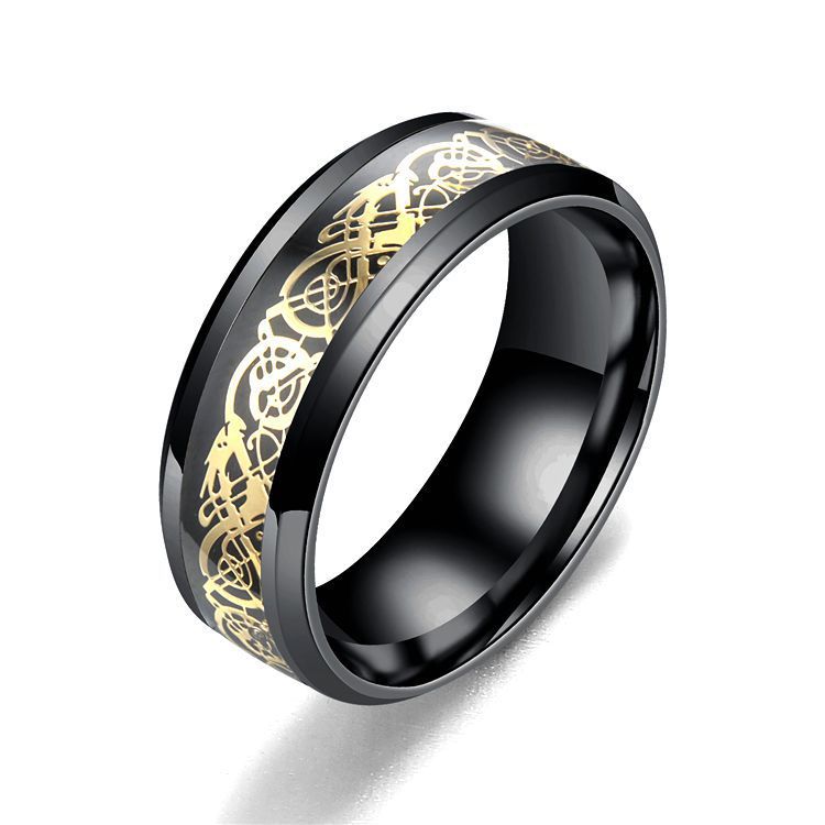 Black ring gold on black ground