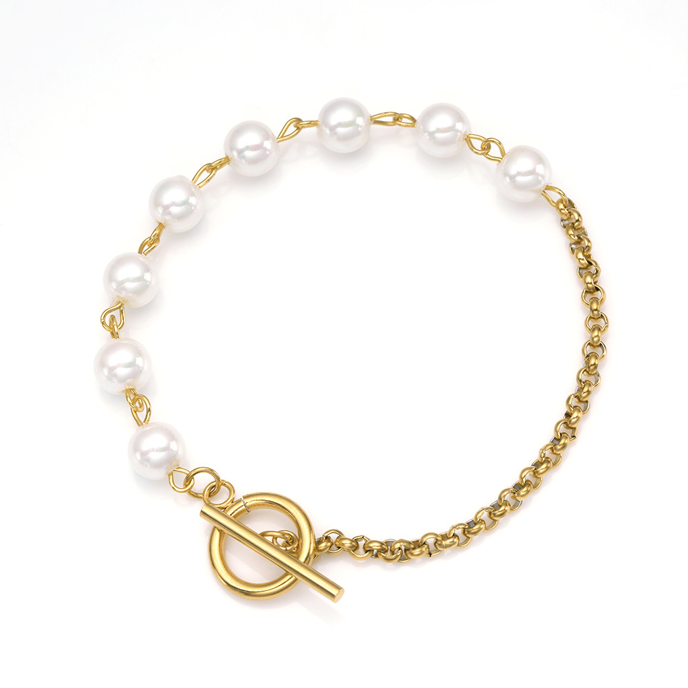 Pearl bracelet Gold :19cm