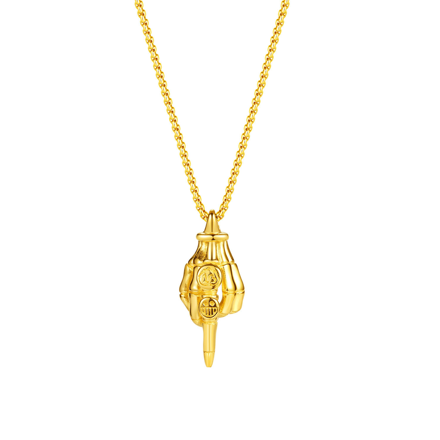 Gold pendant with chain [with pearl chain 4*70cm]