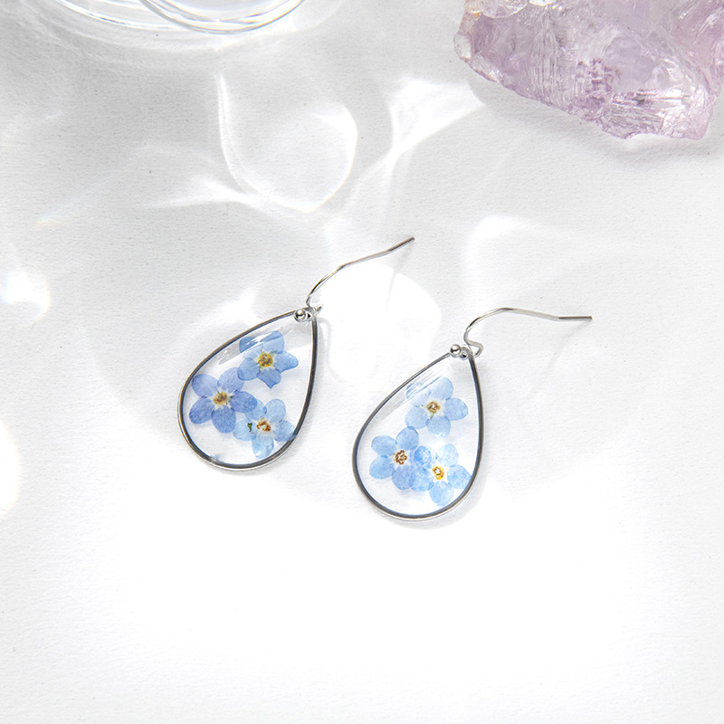 2:Forget-me-not silver water drop