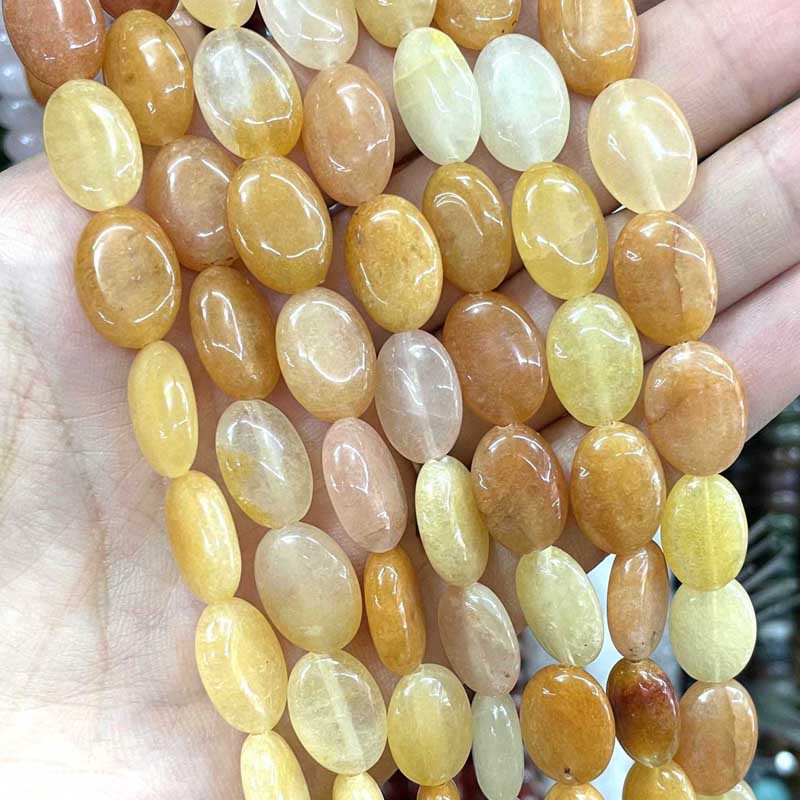 Jade Yellow 10 * 14mm approximately 28 pieces / st