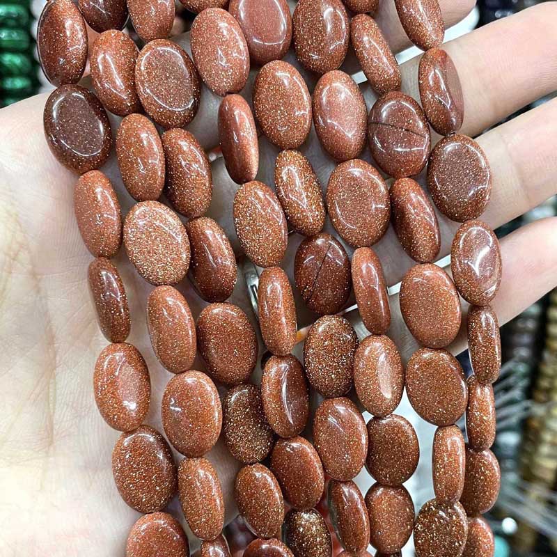 Goldstone 10 * 14mm approximately 28 pieces / stri