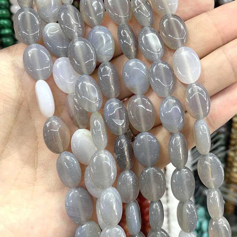 grey agate 10 * 14mm approximately 28 pieces / str