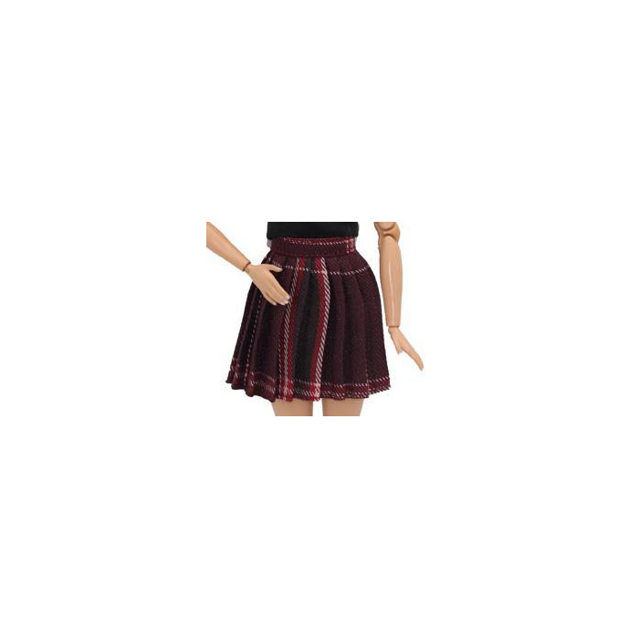 Dark red pleated skirt