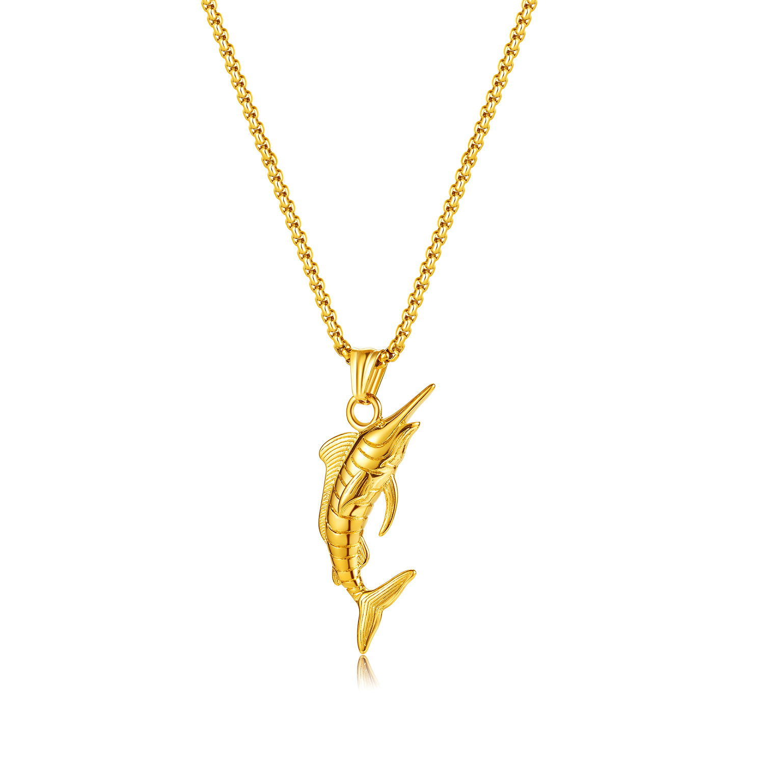 Gold pendant with chain [with pearl chain 4*70cm]