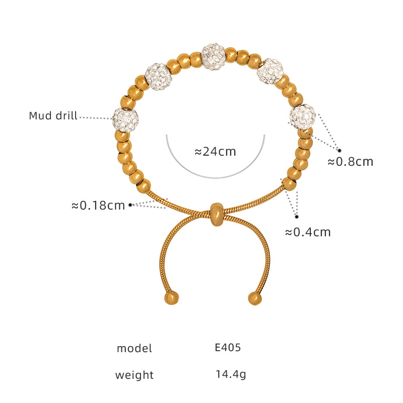 8:E405 - Gold Bracelet - 24cm